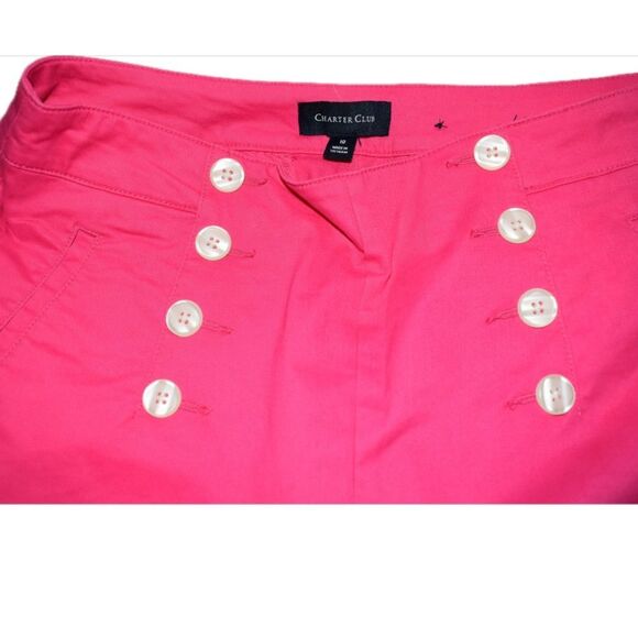 Charter Club Pink Button-Front Pants‎ Tummy Slimming Size 10 - Picture 1 of 2